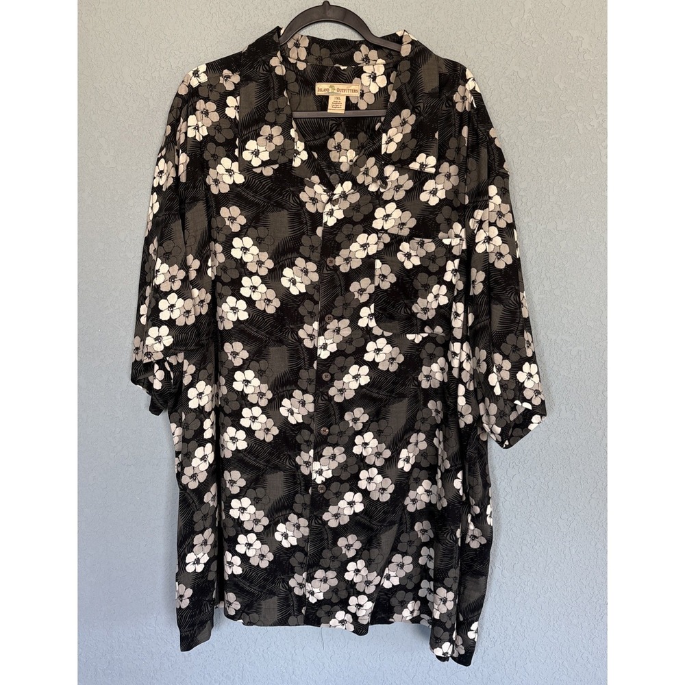 Island Outfitters Hawaiian Mens 3XL Short Sleeve Button Up Tropical Floral Rayon